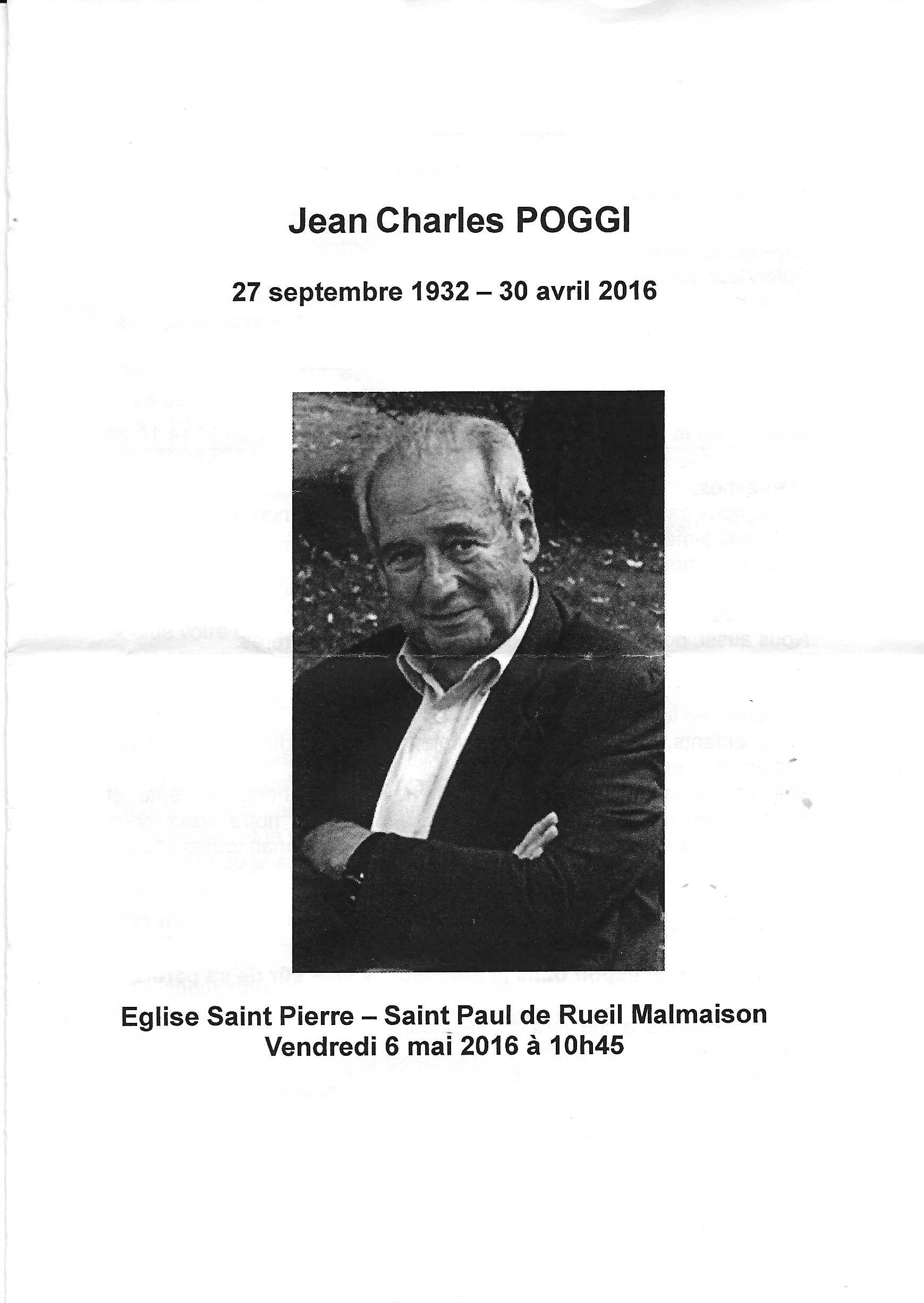 Obsèques de Jean
                Poggi page 1